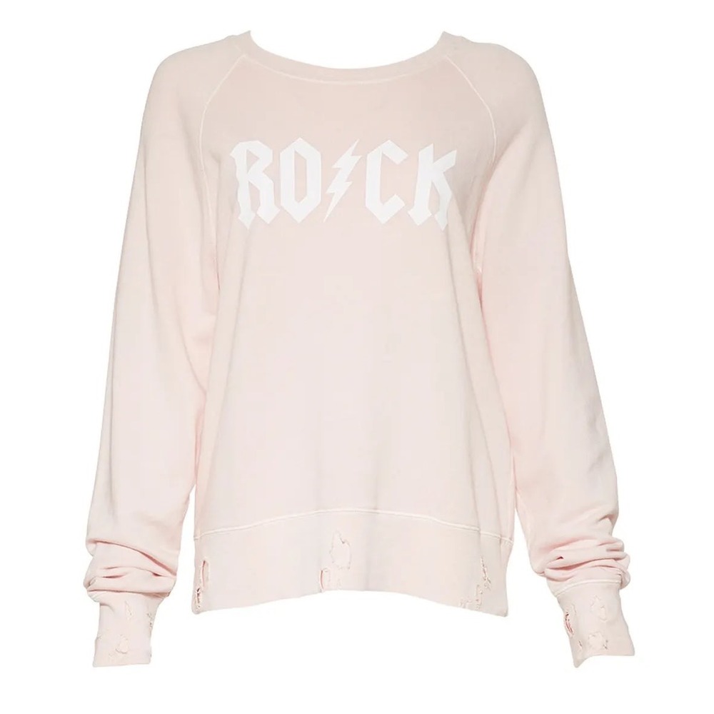 Zadig & Voltaire ROCK‎ Upper Print Bolt Distressed Sweatshirt Rock Lightning Med